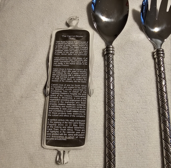 Carrol Boyes Artist Designed Salad Serving Pieces Vintage Limited Edition NEW - Picture 1 of 11